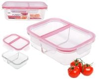 Pojemnik szklany lunch box żaroodporny prostokątny dwukomorowy 1500 ml
