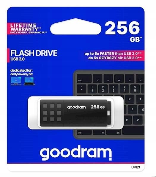 GOODRAM Pendrive UME3 256 GB USB 3.0 Czarny zdjęcie 1
