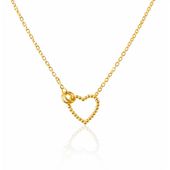 naszyjnik stal szlachetna pozłacana 14k złotem serce nst2245