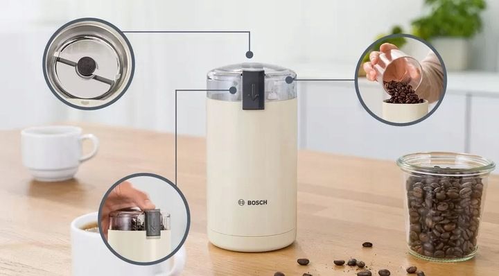 BOSCH MŁYNEK ELEKTRYCZNY DO KAWY KREMOWY TSM6A017C zdjęcie 4