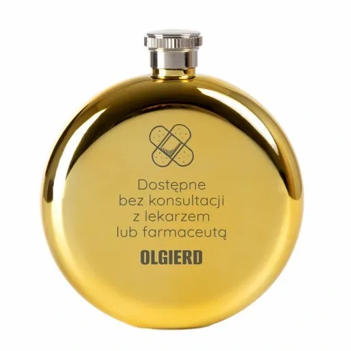 Personalizowana piersiówka okrągła 200ml GRAWER z dedykacją na PREZENT zdjęcie 1