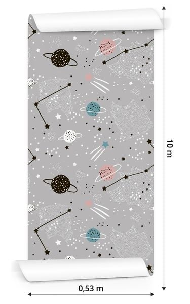 Tapeta Dla Dzieci - Kosmos w Stylu Skandynawskim zdjęcie 3