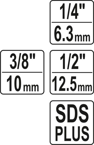 adapter sds plus do nasadek 1/4'', 3/8'', 1/2'' - yt-04686 na Arena.pl