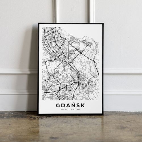 Plakat mapa miasta Gdańsk 40x50 cm na Arena.pl
