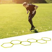 Drabinka koordynacyjna sześciokątna inSPORTline HexLed ∙ 6 obręczy ∙ klipsy łączące ∙ lekka ∙ przenośna