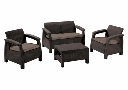 MEBLE OGRODOWE CORFU SET ZESTAW TECHNORATTAN. BRĄZ zdjęcie 5