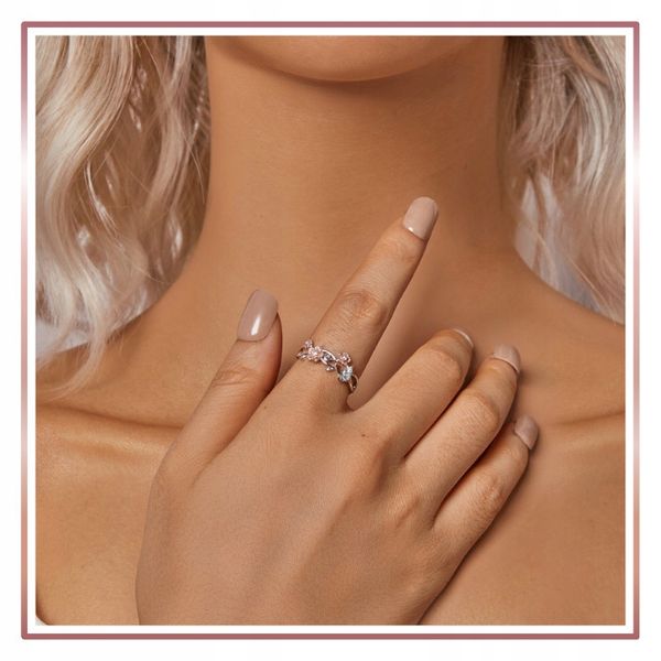 Srebrny Pierścionek Otwarty ZAPACH WIOSNY S925 zdjęcie 7