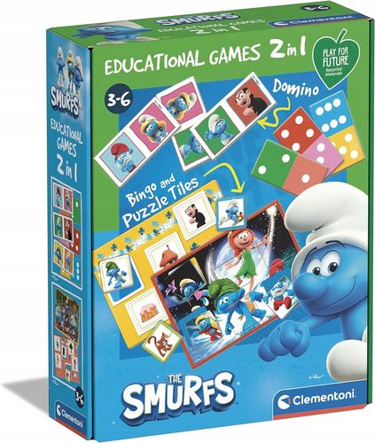 GRA SMERFY 2W1 DOMINO MEMORY na Arena.pl
