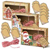 Zestaw swiateczny pudelek na prezenty Premium 12 sztuk + winetki EKO