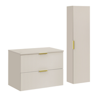 Zestaw Mebli Łazienkowych Szafka / Blat / Szafka Wysoka Kaszmir ADI CMD