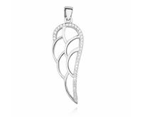 RODOWANY SREBRNY WISIOREK SKRZYDŁO WING CYRKONIE