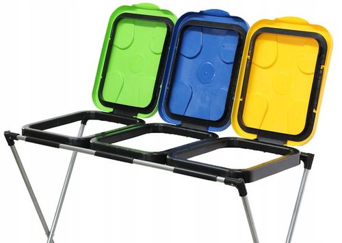 KOSZ STOJAK NA 3 WORKI DO SEGREGACJI ŚMIECI KOSZ NA ŚMIECI 3 STANOWISKA na Arena.pl