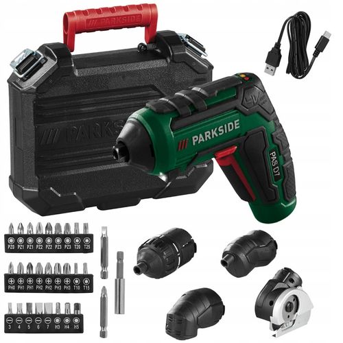 PARKSIDE Wkrętarka akumulatorowa + zestaw nasadek 4w1 i akcesoria PAS D7 na Arena.pl