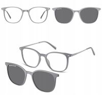 2w1 Okulary Korekcyjne Zerówki z NAKŁADKĄ PRZECIWSŁONECZNĄ z Polaryzacją