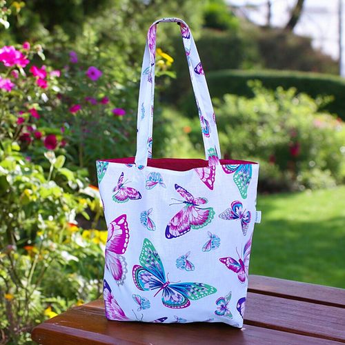 Torba na zakupy bawełniana shopperka torba shopper zakupowa motylki na Arena.pl
