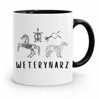 Kubek Czarny Dla Weterynarza Najlepszy Weterynarz Z Nadrukiem Ze Zdjęciem