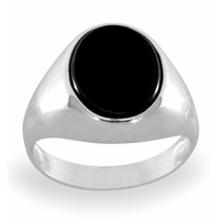 SREBRNY SYGNET Z ONYKSEM PRÓBA SREBRA 925 GRAWER GRATIS