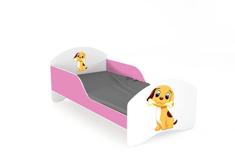 Łóżko dziecięce LEO2 140x70 biało-różowe zdjęcie 8