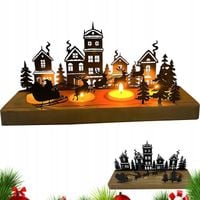 DREWNIANY ŚWIECZNIK ADWENTOWY