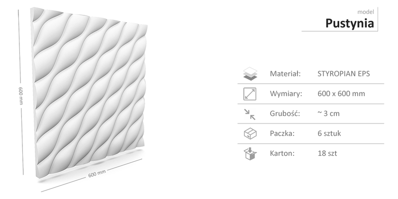 Dekoracyjne Panele Ścienne 60x60 - PUSTYNIA zdjęcie 2