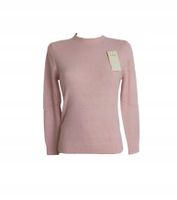 Klasyczny Gładki Sweter Damski Bluzka Różowy