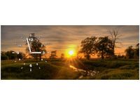 100X40CM ZEGAR ODPOCZYNEK STRUMIENIEM OBRAZ