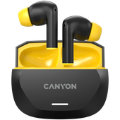 canyon słuchawki dokanałowe hexagon 7 tws anc+enc qi czarno - żółte