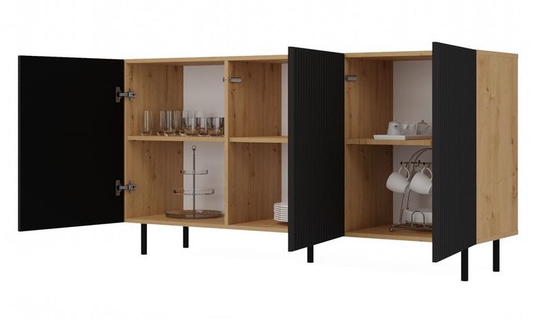 KOMODA KAMA 3 DRZWI SLIM ARTISAN/CZERŃ KOMPLET zdjęcie 3