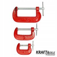 Ścisk Stolarski Typ C Ślusarski Modelarski Metalowy 3 Sztuki Kraft&Dele