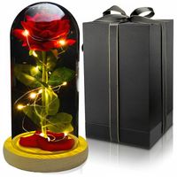 WIECZNA RÓŻA W SZKLE Lampka Nocna PREZENT NA WALENTYNKI DLA KOBIETY MAMY