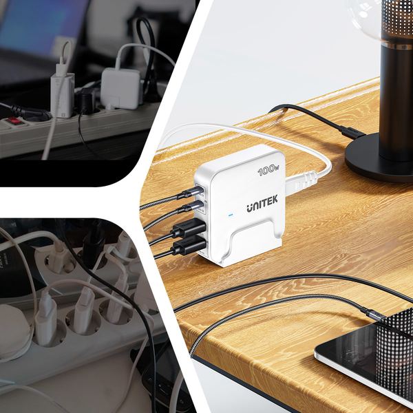 Unitek Ładowarka biurkowa GaN 100W 2xUSB-A 2xUSB-C zdjęcie 5