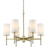 Modernistyczna LAMPA wisząca DENVER P06970BR-WH Cosmolight abażurowy żyrandol na łańcuchu złoty