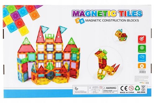 KLOCKI MAGNETYCZNE KONSTRUKCYJNE 3D EDUKACYJNE UKŁADANKA 106 el DLA DZIECI na Arena.pl