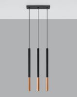 Wisząca LAMPA tuby SL.0889 metalowa OPRAWA okrągły ZWIS na listwie czarny miedź