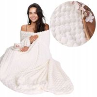 GRUBY CIEPŁY KOC WYTŁACZANY 160X200 NARZUTA NA ŁÓŻKO PLED HONEY RÓŻNE WZORY