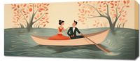 Obraz 90x40cm Romantyczna Eskapada po Rzece