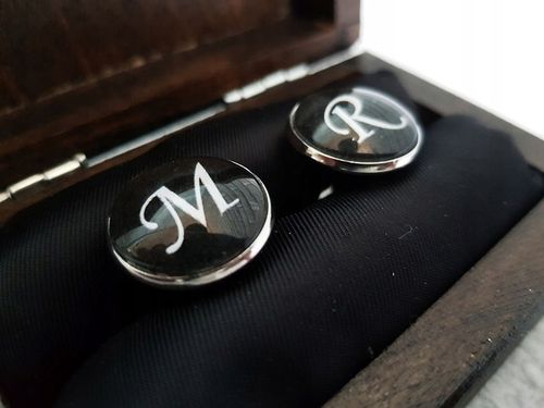 Spinki do Mankietów Koszuli z Inicjałami do Ślubu Ślub Inicjały na Arena.pl