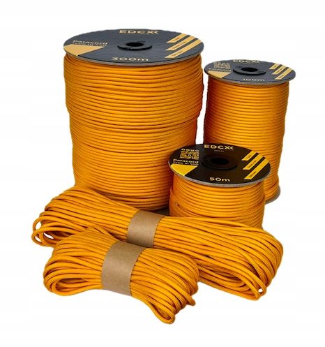 Linka EDCX 4mm Paracord 550 - (Orange Yellow, 50m) zdjęcie 1