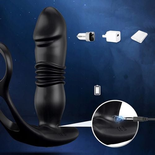 ZDALNIE STEROWANY MASAŻER PROSTATY POSUWISTY Z PILOTEM + RINGI JĄDRA PENIS na Arena.pl