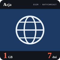 Karta eSIM Internet Azja 1 GB na 7 dni - bez rejestracji