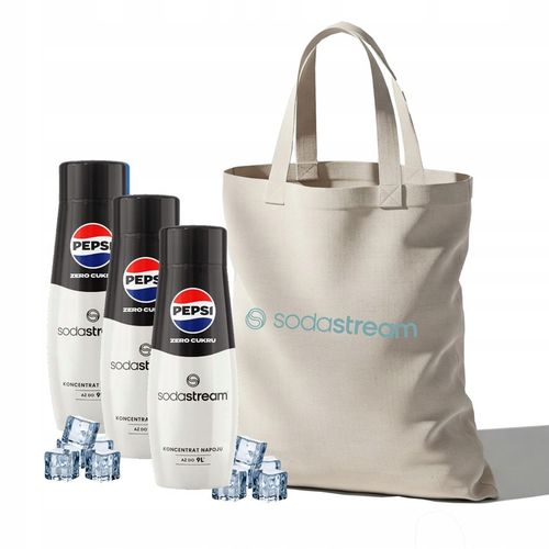 Zestaw Syrop do wody SodaStream Pepsi Zero Cukru 3x440ml + Torba na Arena.pl