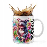 KUBEK CERAMICZNY 330ML DRUK - PIES PSY PIESEK RASA PITBULL