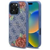 Guess GUHMP16SP4ROPEMCB iPhone 16 6.1" niebieski/blue hardcase 4G Flowers
