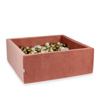 Suchy basen 110x110x40cm Velvet Soft Canyon Clay z piłeczkami 600szt (jasnozłote, opalizujące, stare złoto)