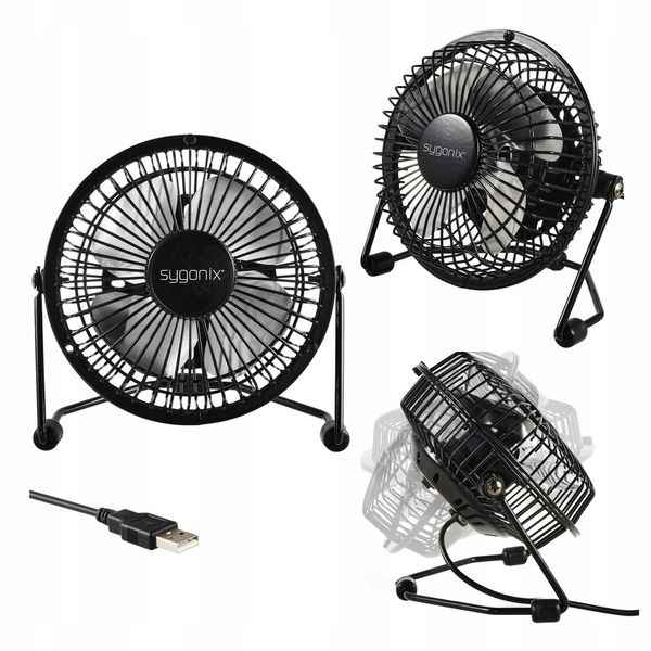 Wentylator USB do biura RETRO na biurko REGULACJA nachylenia Sygonix zdjęcie 1