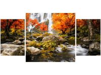 80X40CM JESIENNY WODOSPAD TRÓJ OBRAZ