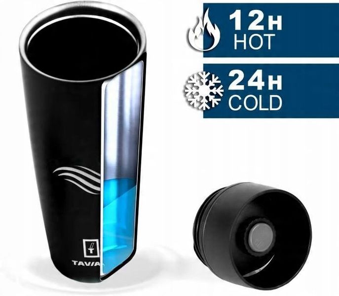 Kubek termiczny 460ml + 2 uszczelki błękitny zdjęcie 2