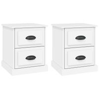 Szafki nocne, 2 szt., białe, 39x39x47,5 cm