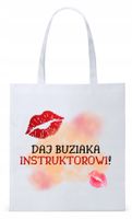 Torba Biała Eco Shopper Dla Instruktora Prezent Z Nadrukiem Ze Zdjęciem