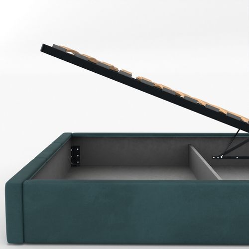 ŁÓŻKO TAPICEROWANE 180x200 ŁÓŻKO PODWÓJNE Z POJEMNIKIEM TURKUSOWE na Arena.pl